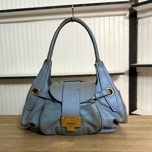 Jimmy Choo Handbags - RARE Jimmy Choo Blue Leather Satchel Handle Bag Purse